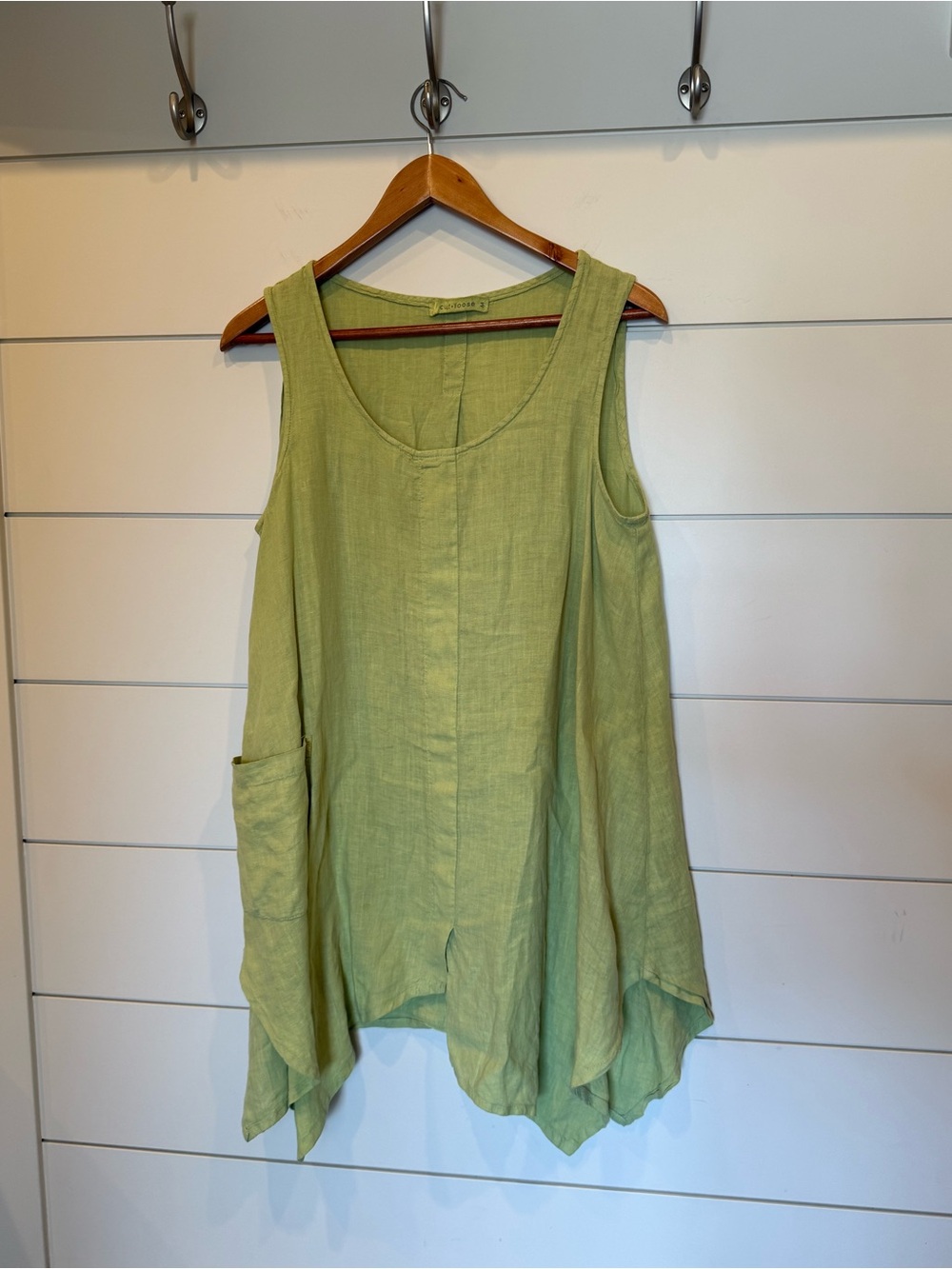 Cut Loose Linen Tunic Mini Dress Medium